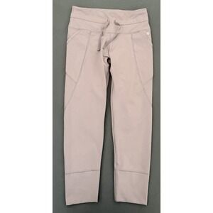 Apana Activewear Ankle Legging Womens Sz Large Purple Stretch Running Drawstring